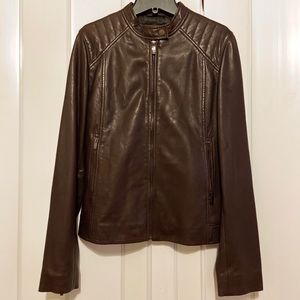 DONNA KAREN Faux Leather Jacket , Size:Small